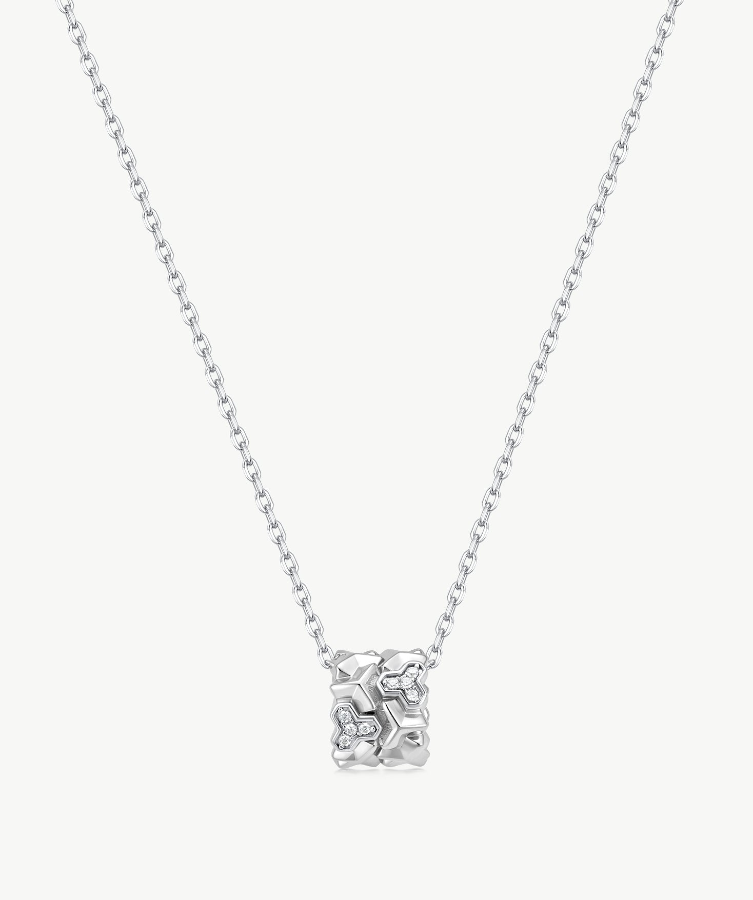 Silver Geometric Pendant Necklace | Belvria