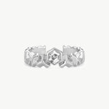 Silver Geometric Hexagon Open Ring | Belvria