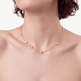Gold Geometric Station Chain Necklace | Belvria