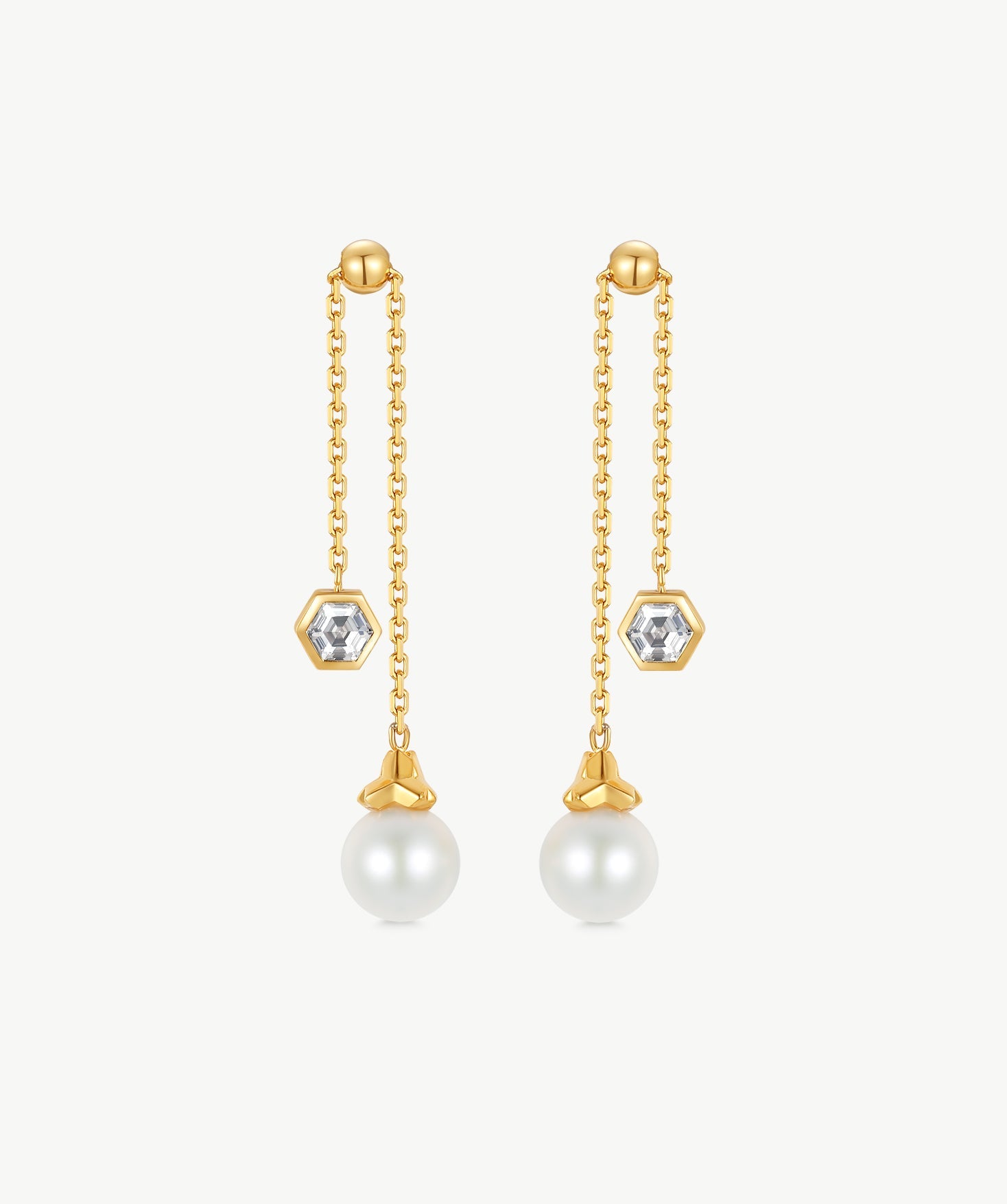 Freshwater Pearl Chain Drop Earrings | Belvria