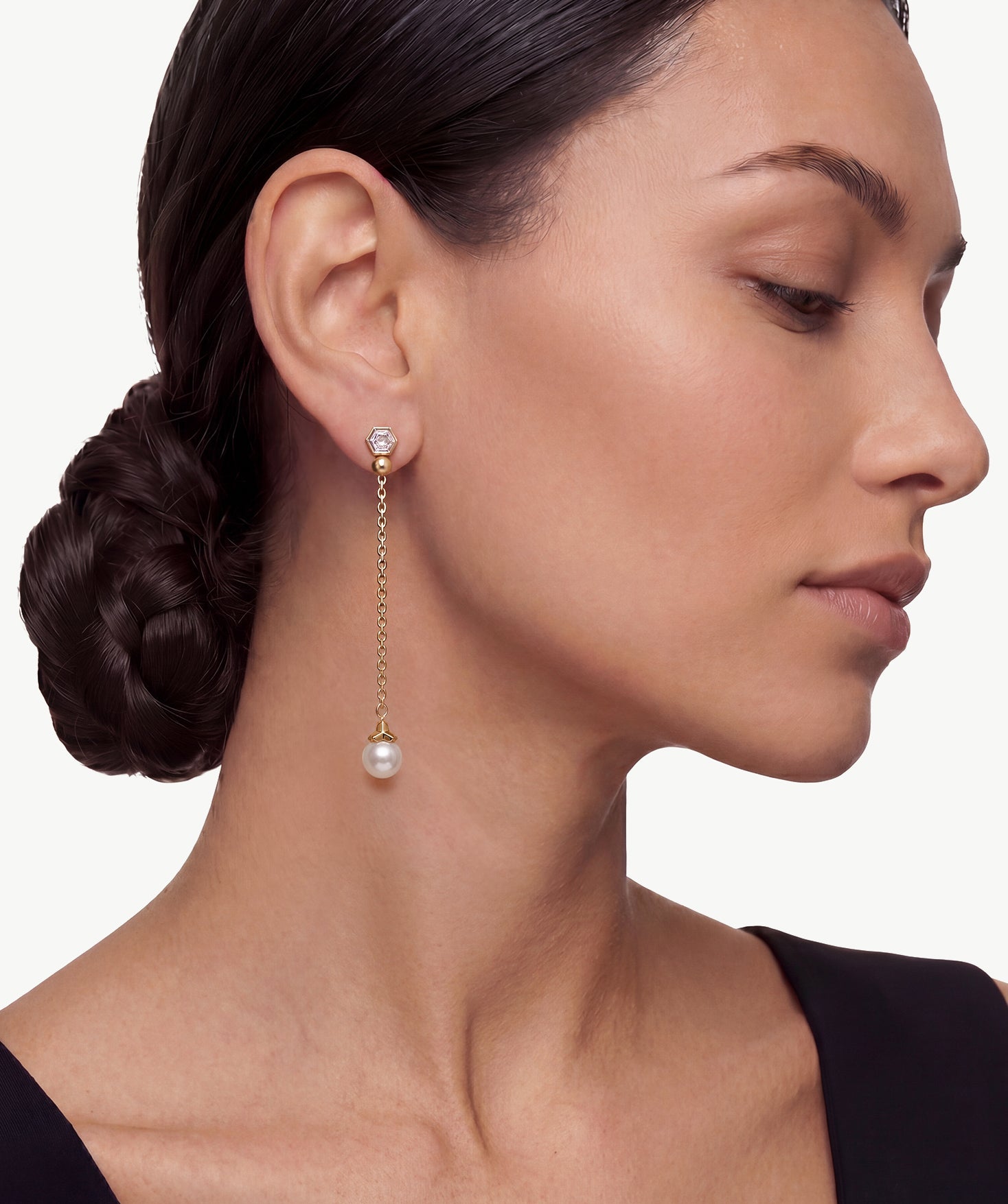 Freshwater Pearl Chain Drop Earrings | Belvria