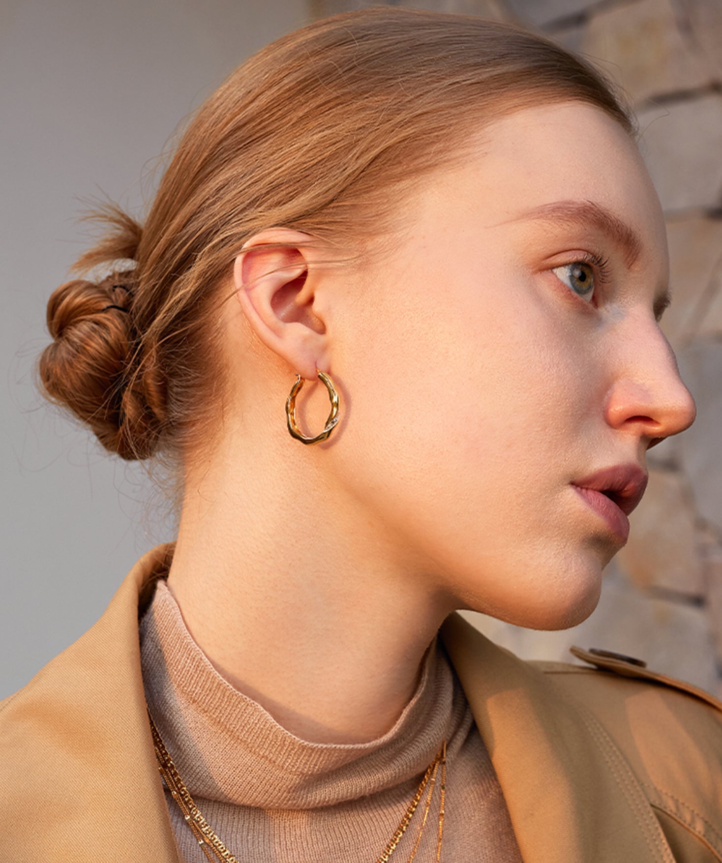 Organic Sculptural Gold Hoop Earrings | Belvria