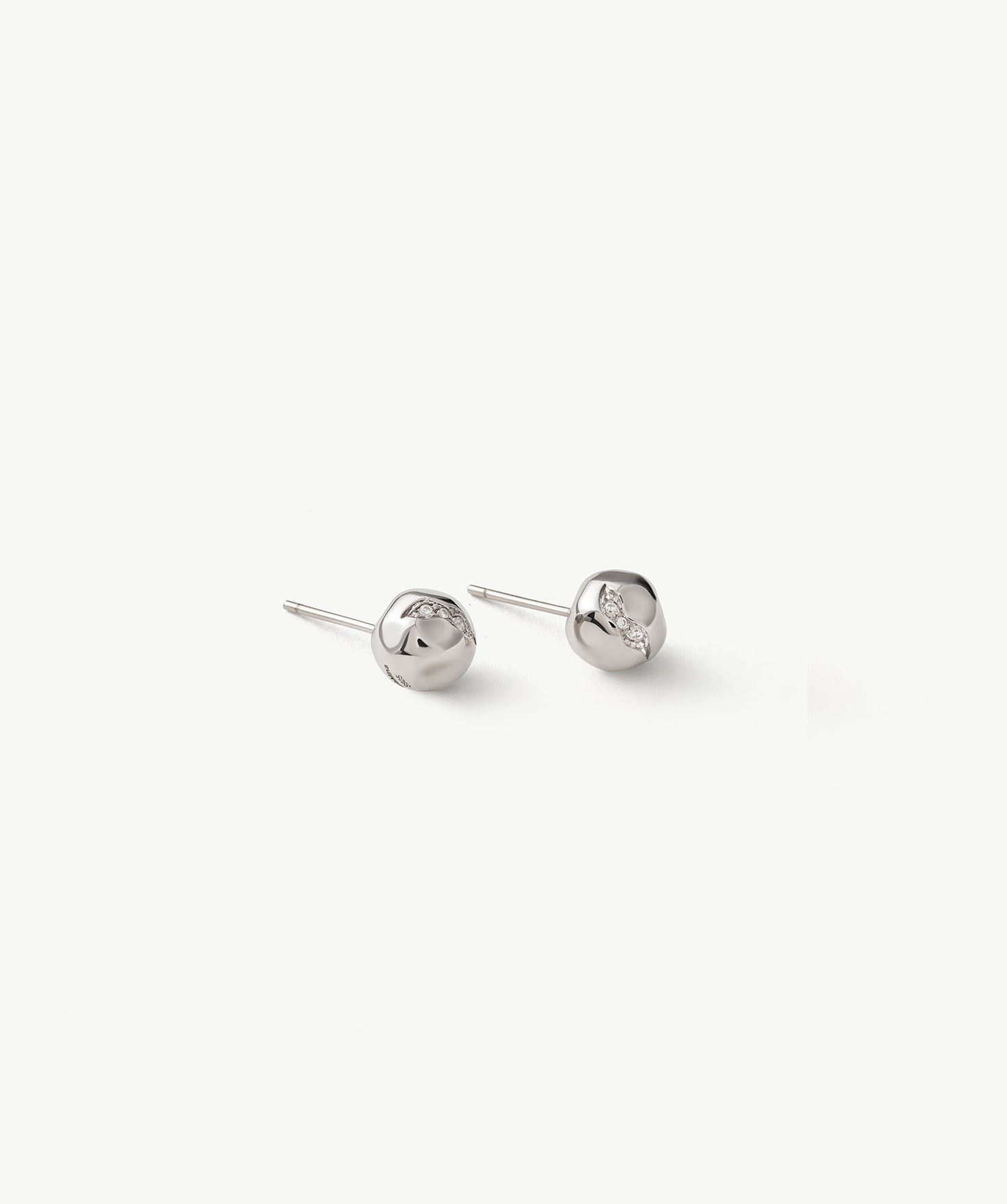 Silver Sculptural Ball Stud Earrings | Belvria