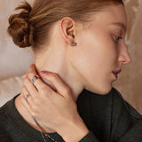 Silver Sculptural Ball Stud Earrings | Belvria