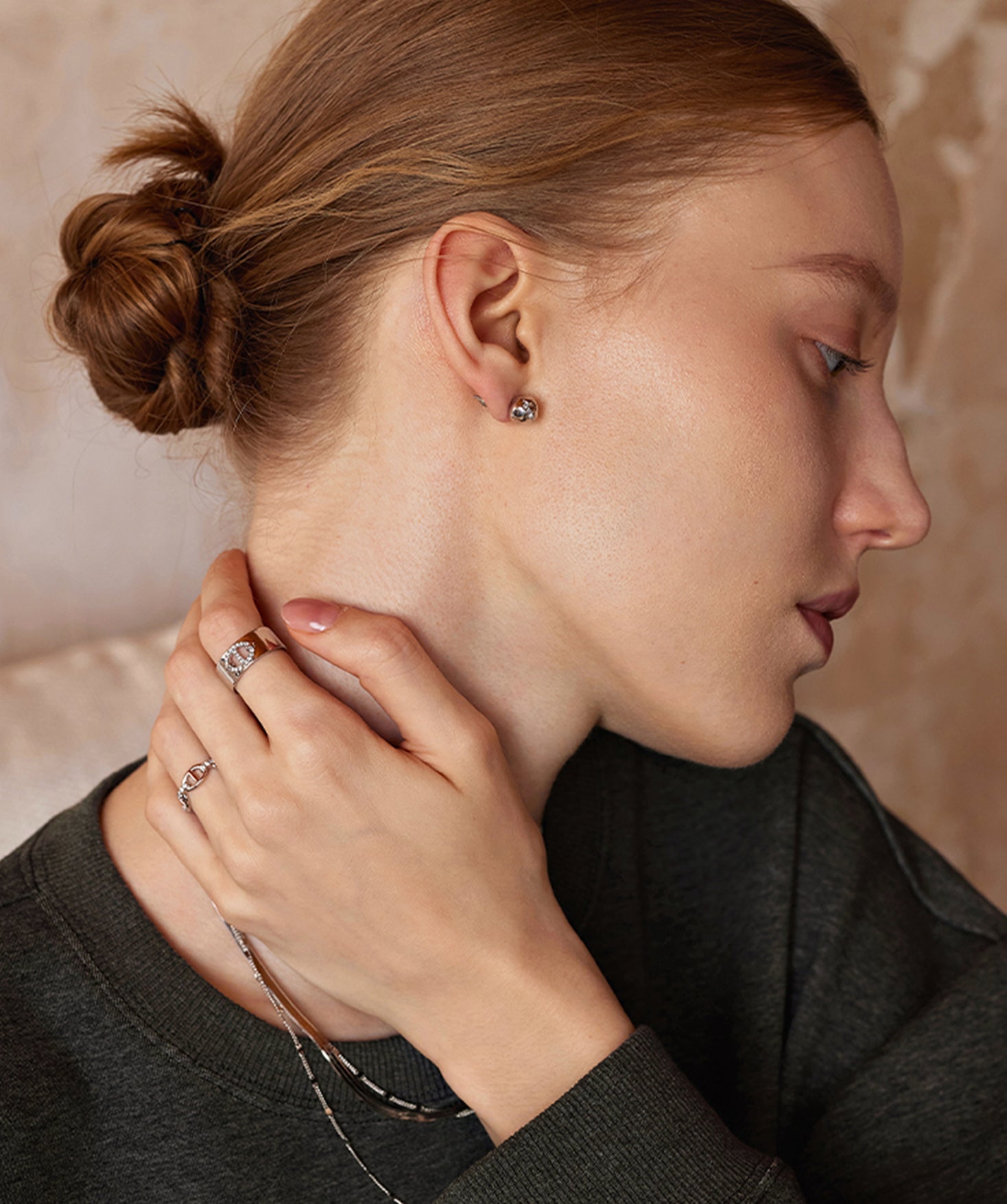 Silver Sculptural Ball Stud Earrings | Belvria