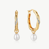 Convertible Freshwater Pearl Hoop Earrings | Belvria