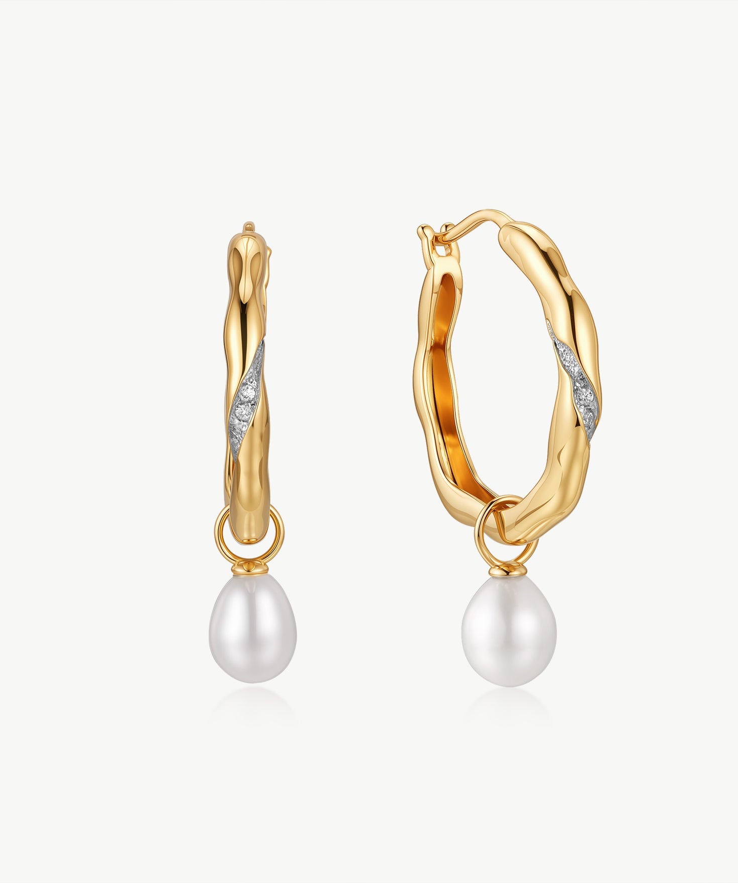 Convertible Freshwater Pearl Hoop Earrings | Belvria