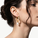 Convertible Freshwater Pearl Hoop Earrings | Belvria