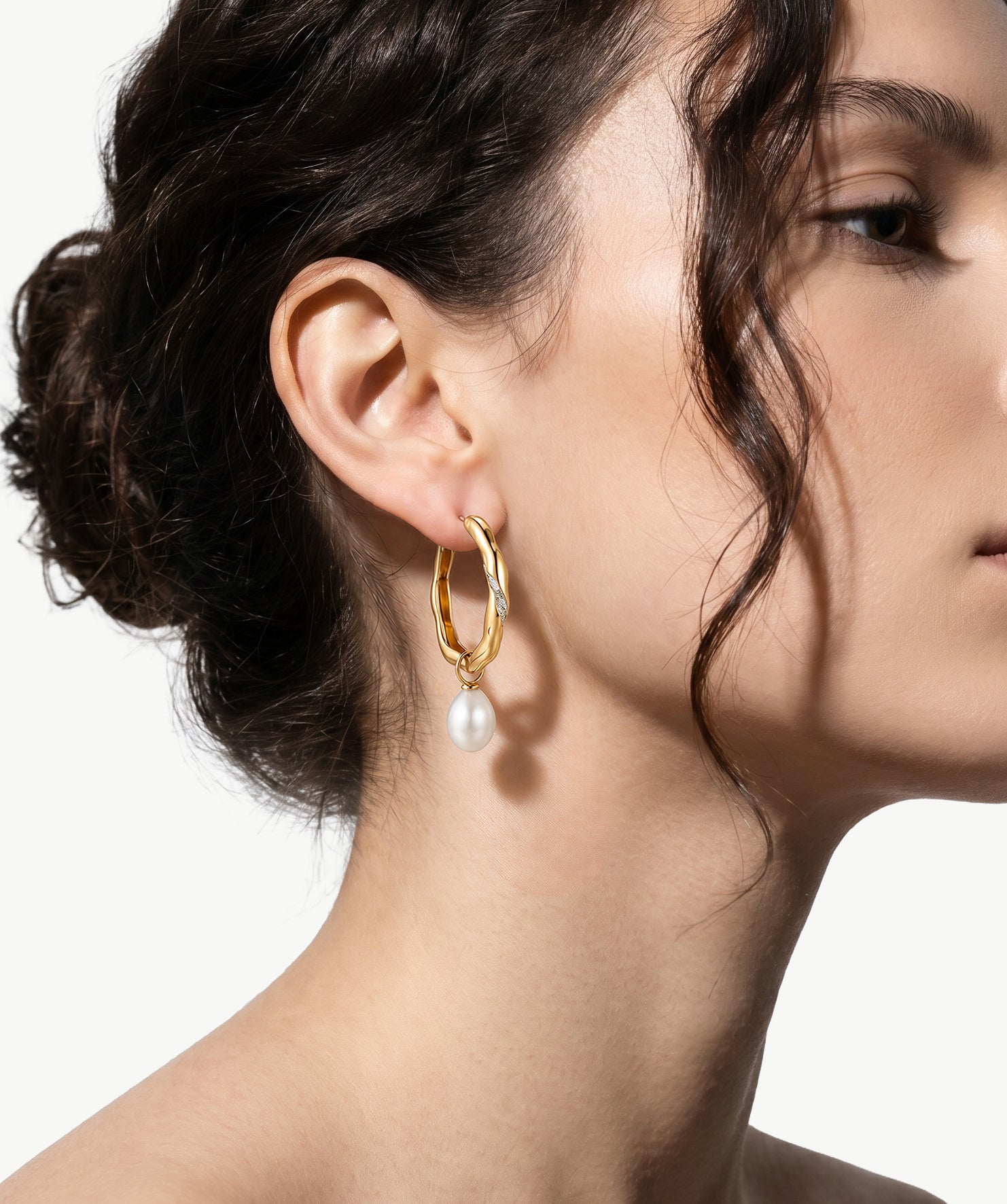 Convertible Freshwater Pearl Hoop Earrings | Belvria