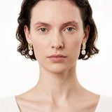 Freshwater Pearl Sculptural Hoop Earrings | Belvria
