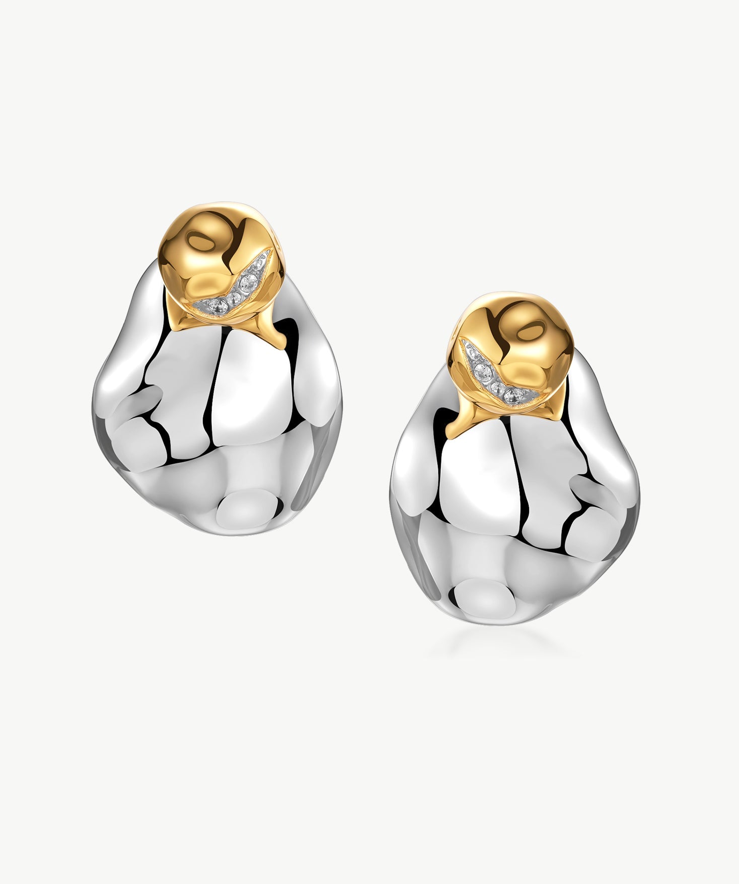 Convertible Two-Tone Sculptural Stud Earrings | Belvria