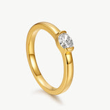 Gold Vermeil Lab-Grown Diamond Bezel Ring | Belvria