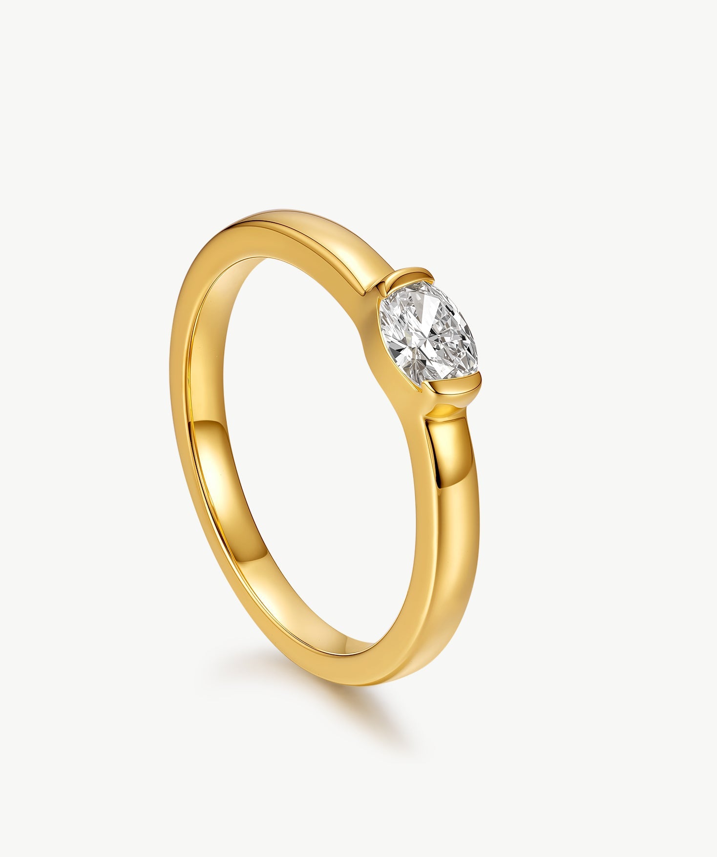 Gold Vermeil Lab-Grown Diamond Bezel Ring | Belvria