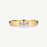 Gold Vermeil Lab-Grown Diamond Bezel Ring | Belvria