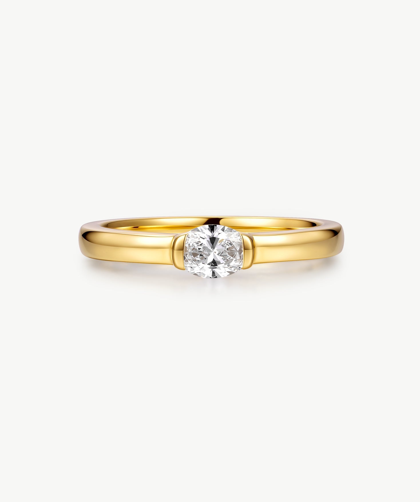 Gold Vermeil Lab-Grown Diamond Bezel Ring | Belvria
