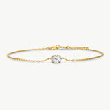18K Gold Oval Lab-Grown Diamond Bracelet | Belvria
