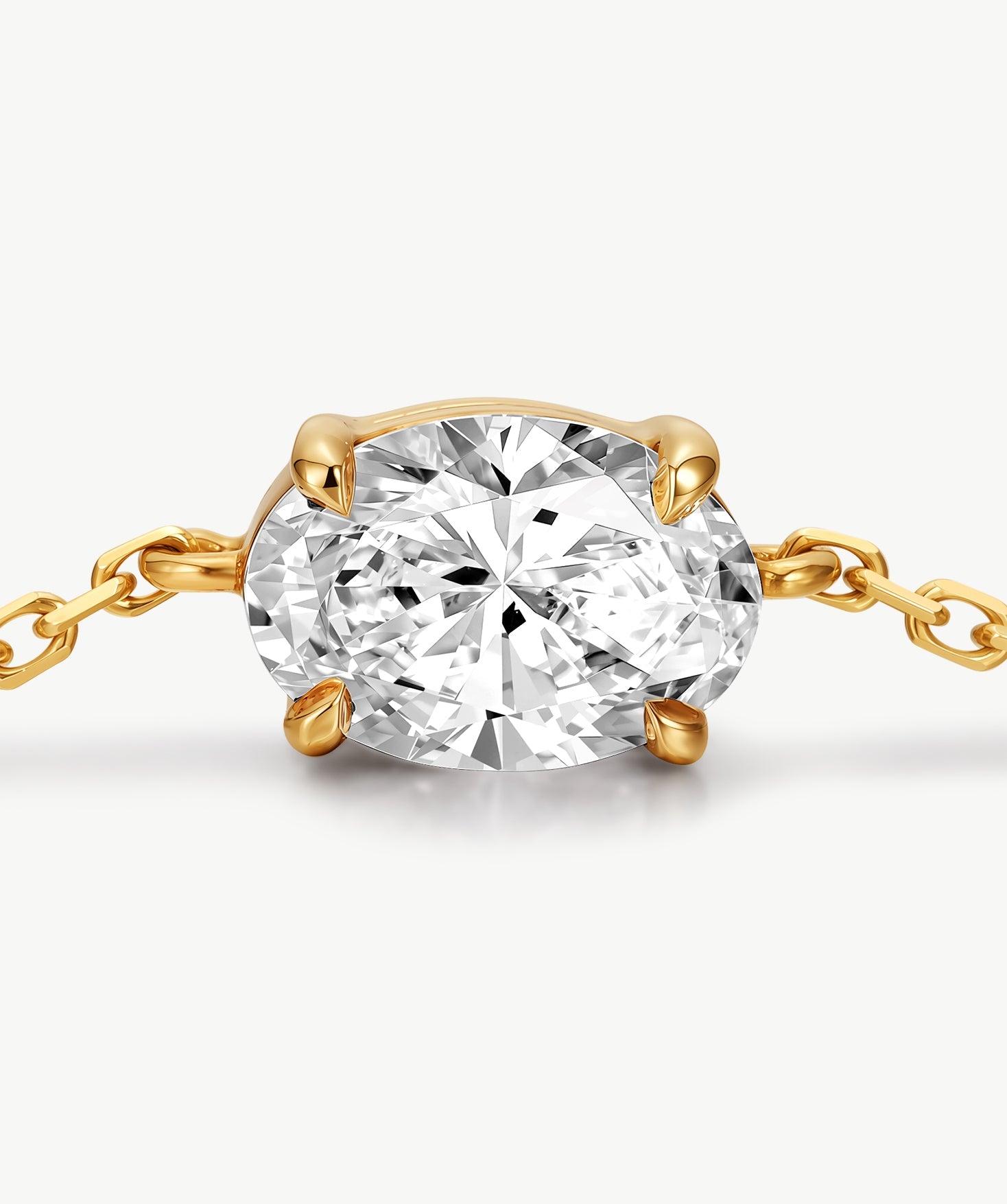 18K Gold Oval Lab-Grown Diamond Bracelet | Belvria