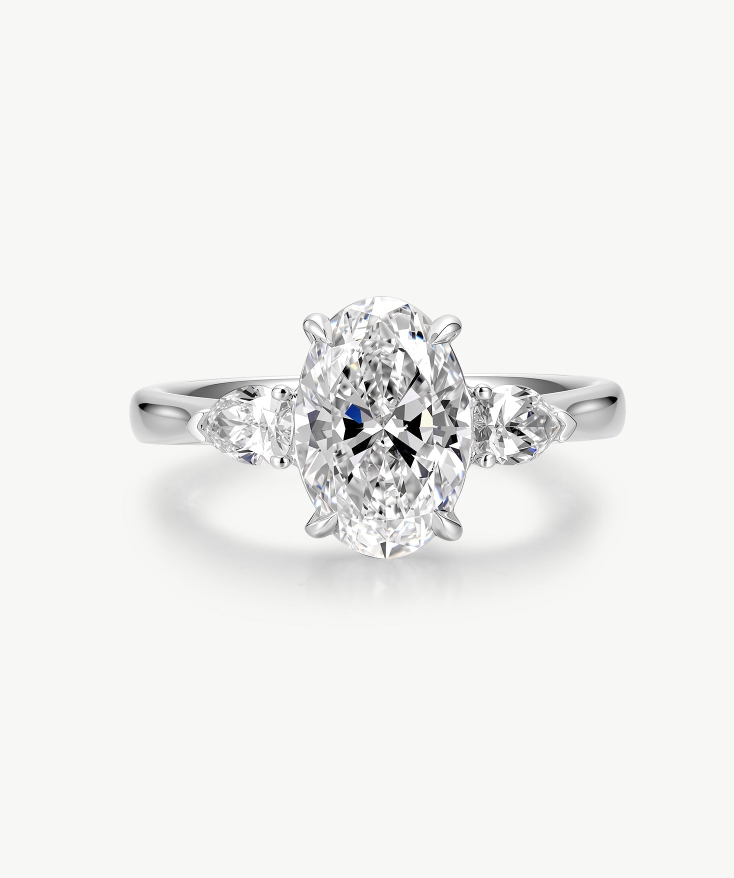 2ct Oval Lab-Grown Diamond Three-Stone Ring | Belvria