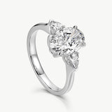 2ct Oval Lab-Grown Diamond Three-Stone Ring | Belvria