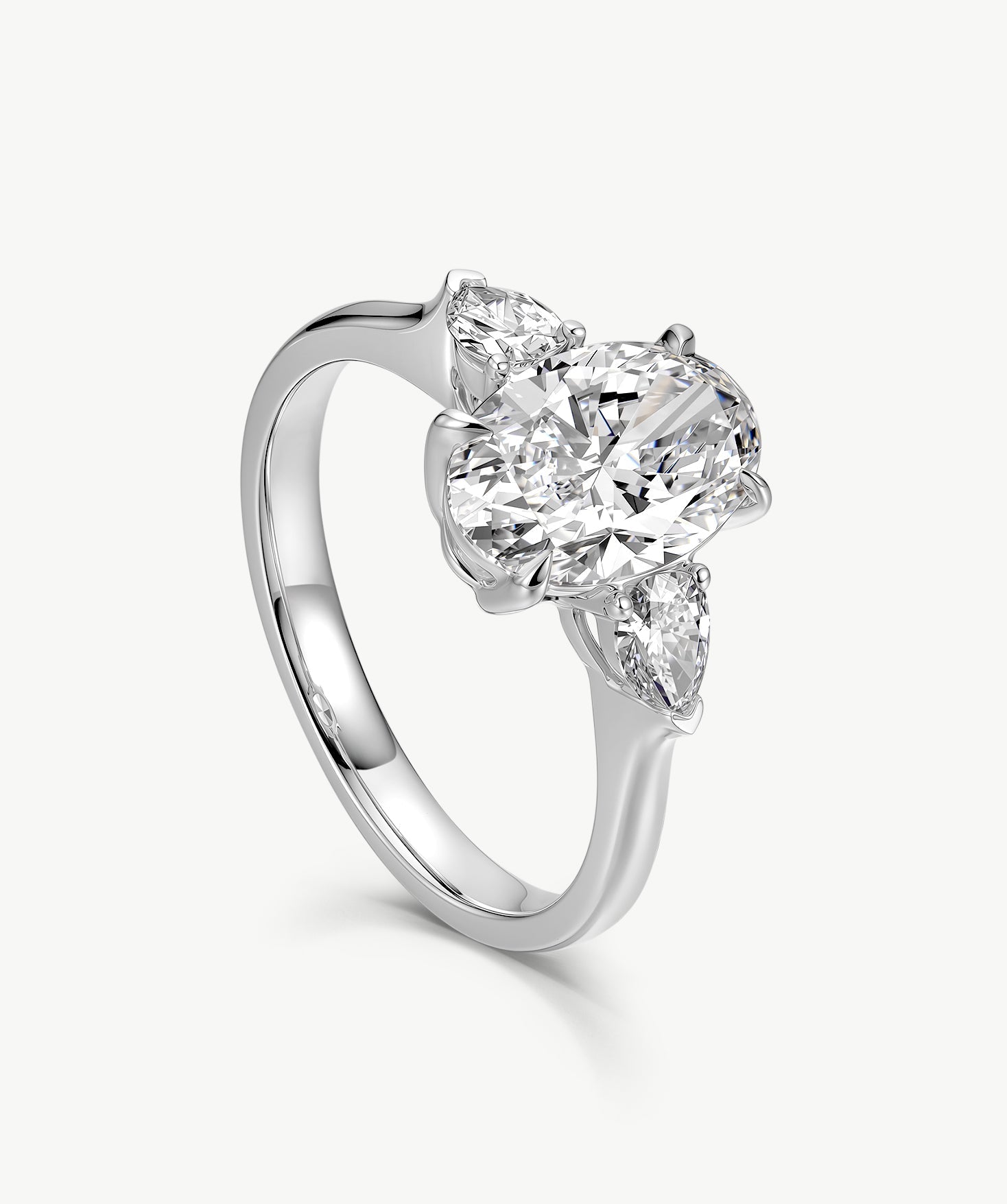 2ct Oval Lab-Grown Diamond Three-Stone Ring | Belvria