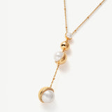 Pearl Lariat Y Necklace with Cascading Drops | Belvria
