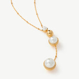 Pearl Lariat Y Necklace with Cascading Drops | Belvria
