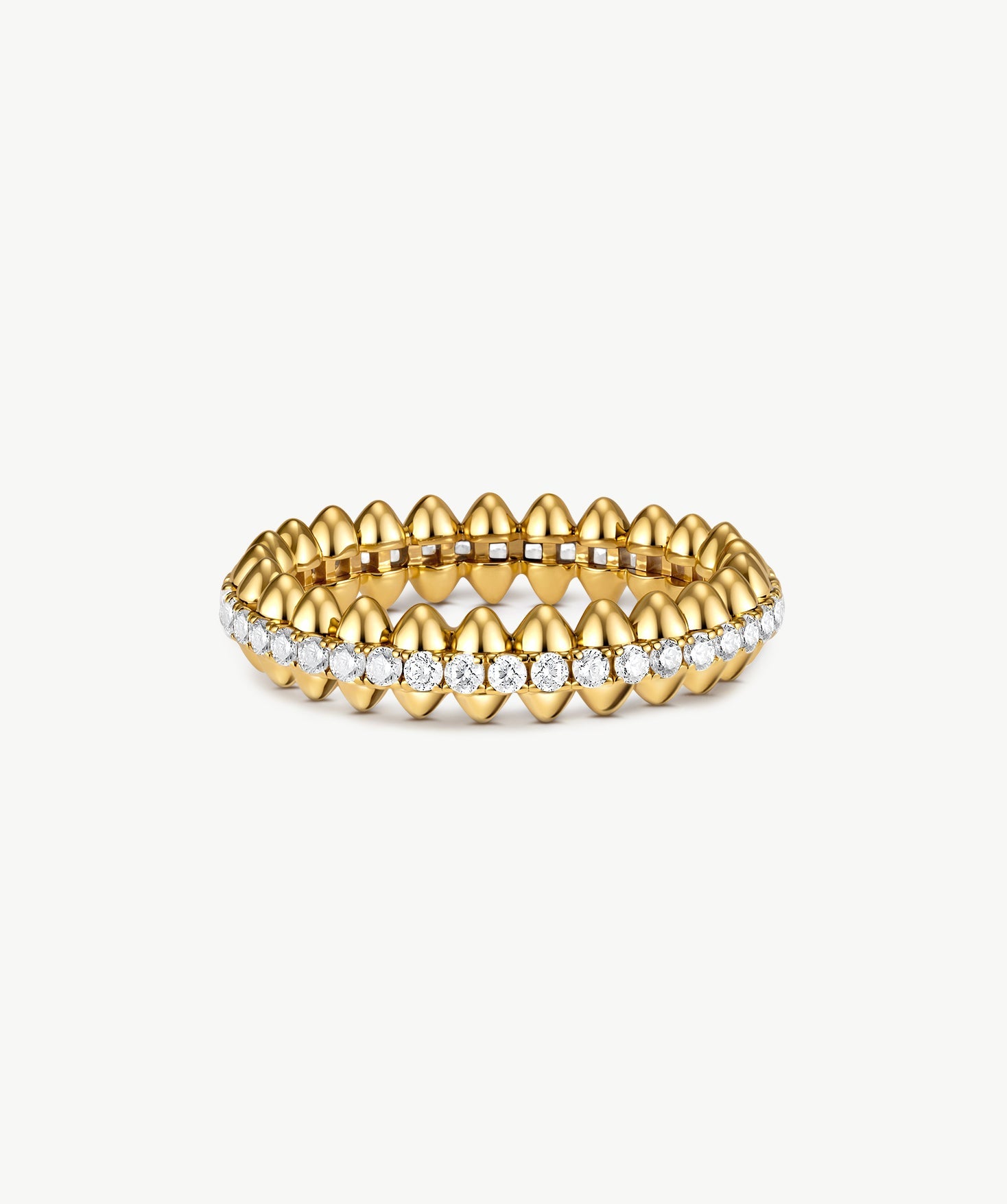 Gold Spiked Pavé Eternity Ring | Belvria