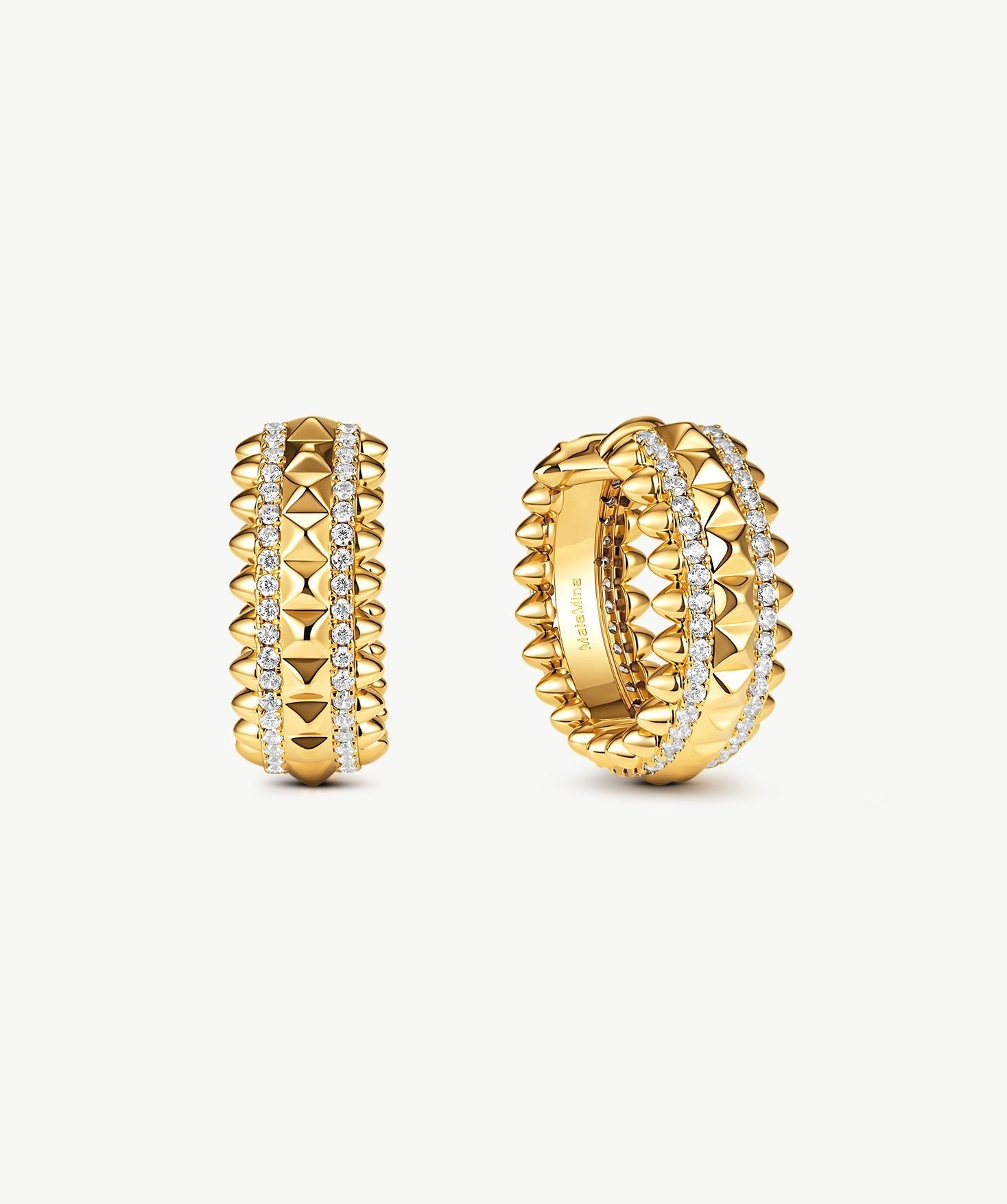 Gold Spiked Statement Hoop Earrings | Belvria
