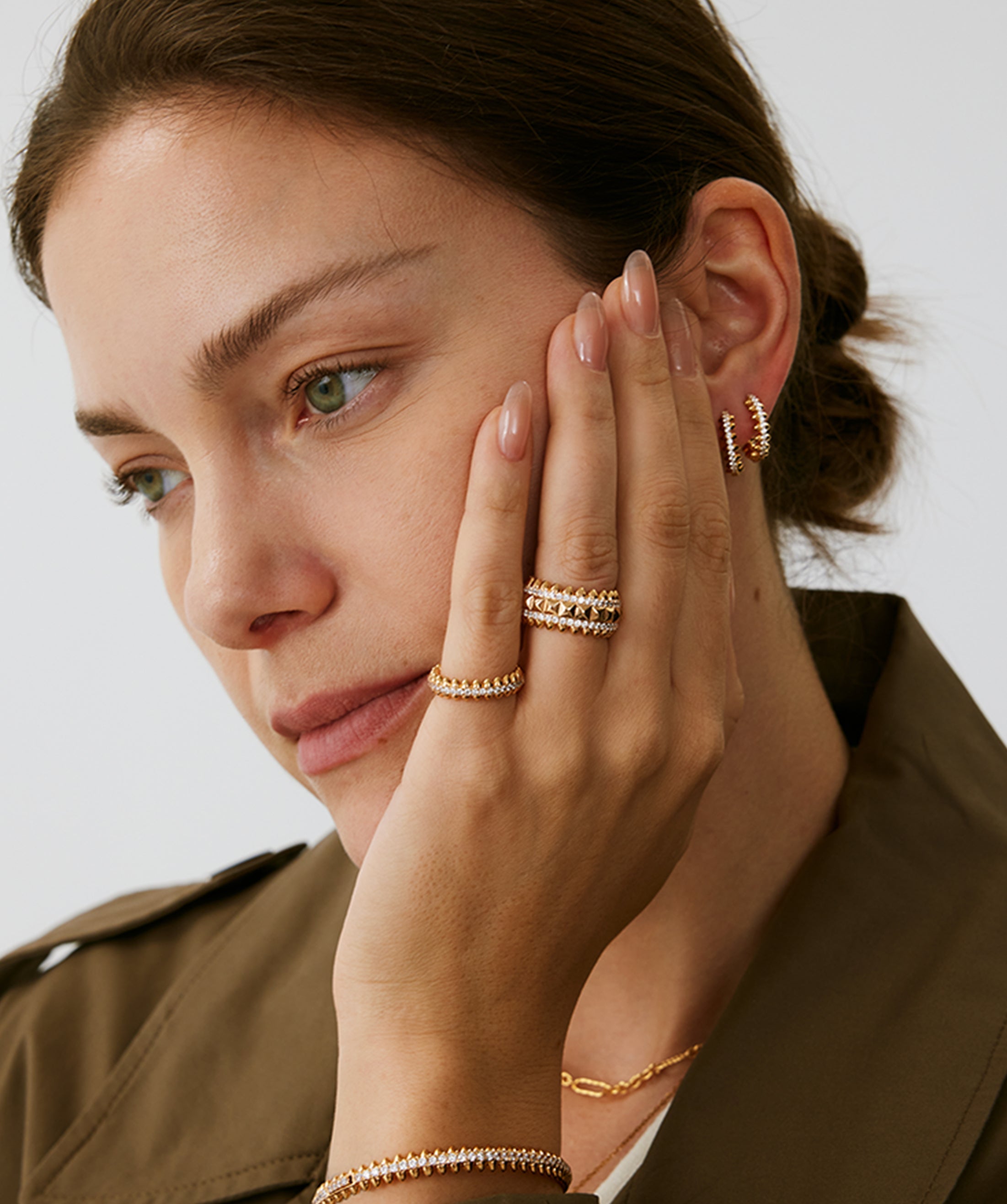 Gold Spiked Wide Band Ring | Belvria
