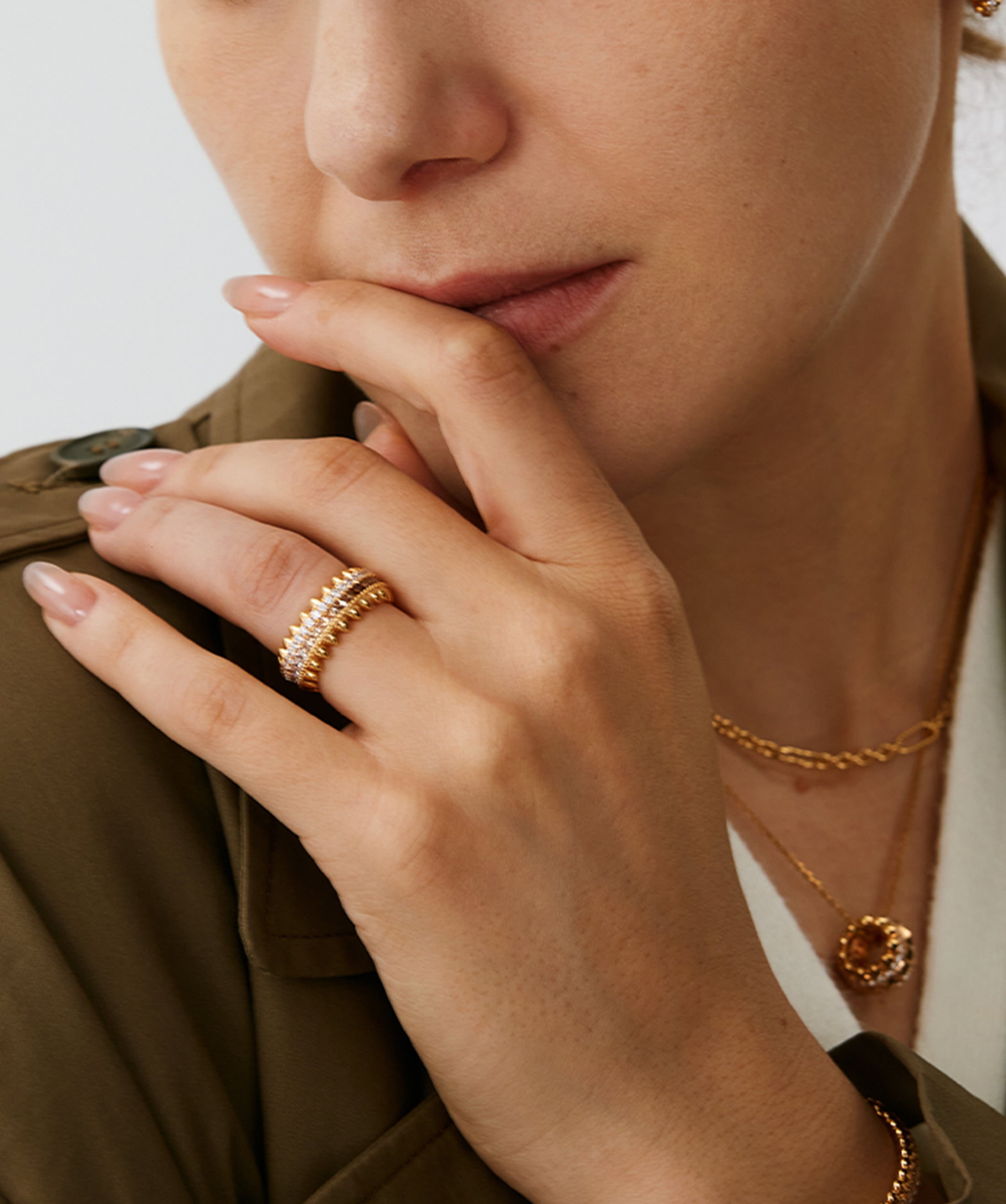Gold Ombre Spiked Eternity Ring | Belvria
