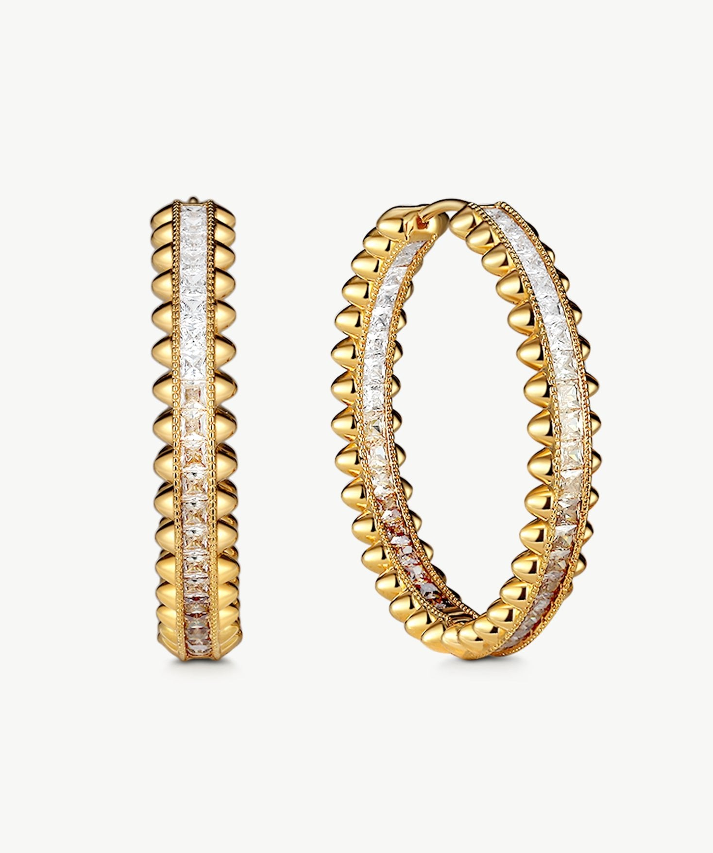 Gold Ombre Spiked Hoop Earrings | Belvria