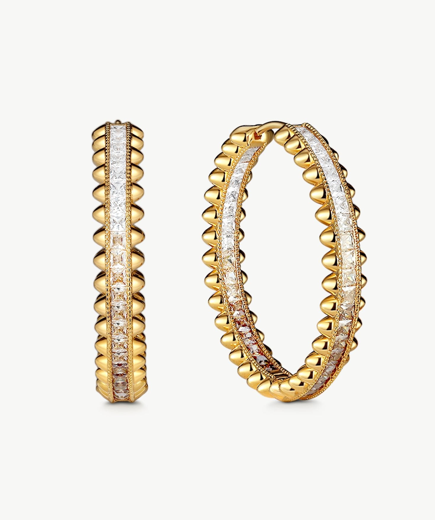 Gold Ombre Spiked Hoop Earrings | Belvria