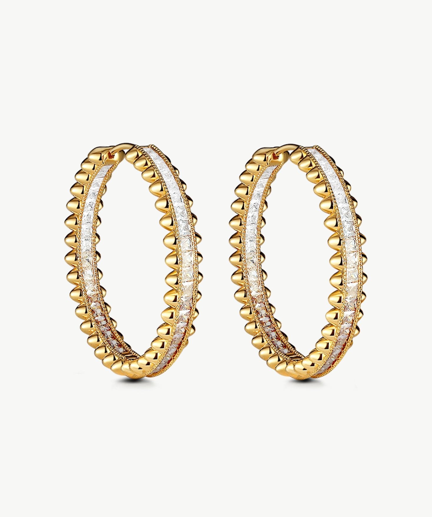 Gold Ombre Spiked Hoop Earrings | Belvria