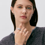 Silver Spiked Pavé Eternity Ring | Belvria