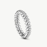 Silver Spiked Pavé Eternity Ring | Belvria
