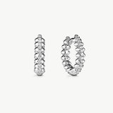 Silver Spiked Huggie Earrings | Belvria