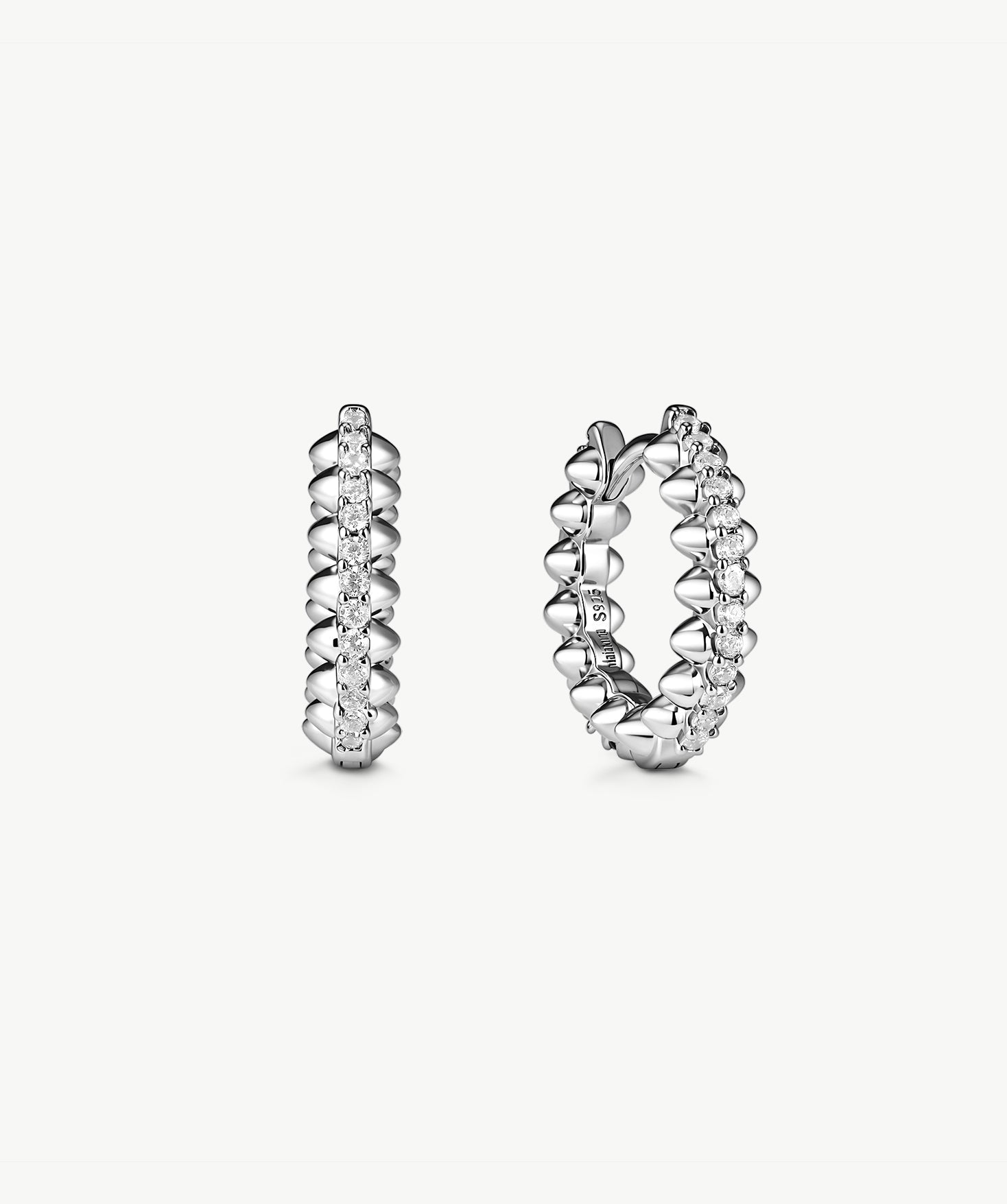 Silver Spiked Huggie Earrings | Belvria
