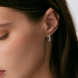 Silver Spiked Huggie Earrings | Belvria