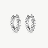 Silver Spiked Huggie Earrings | Belvria
