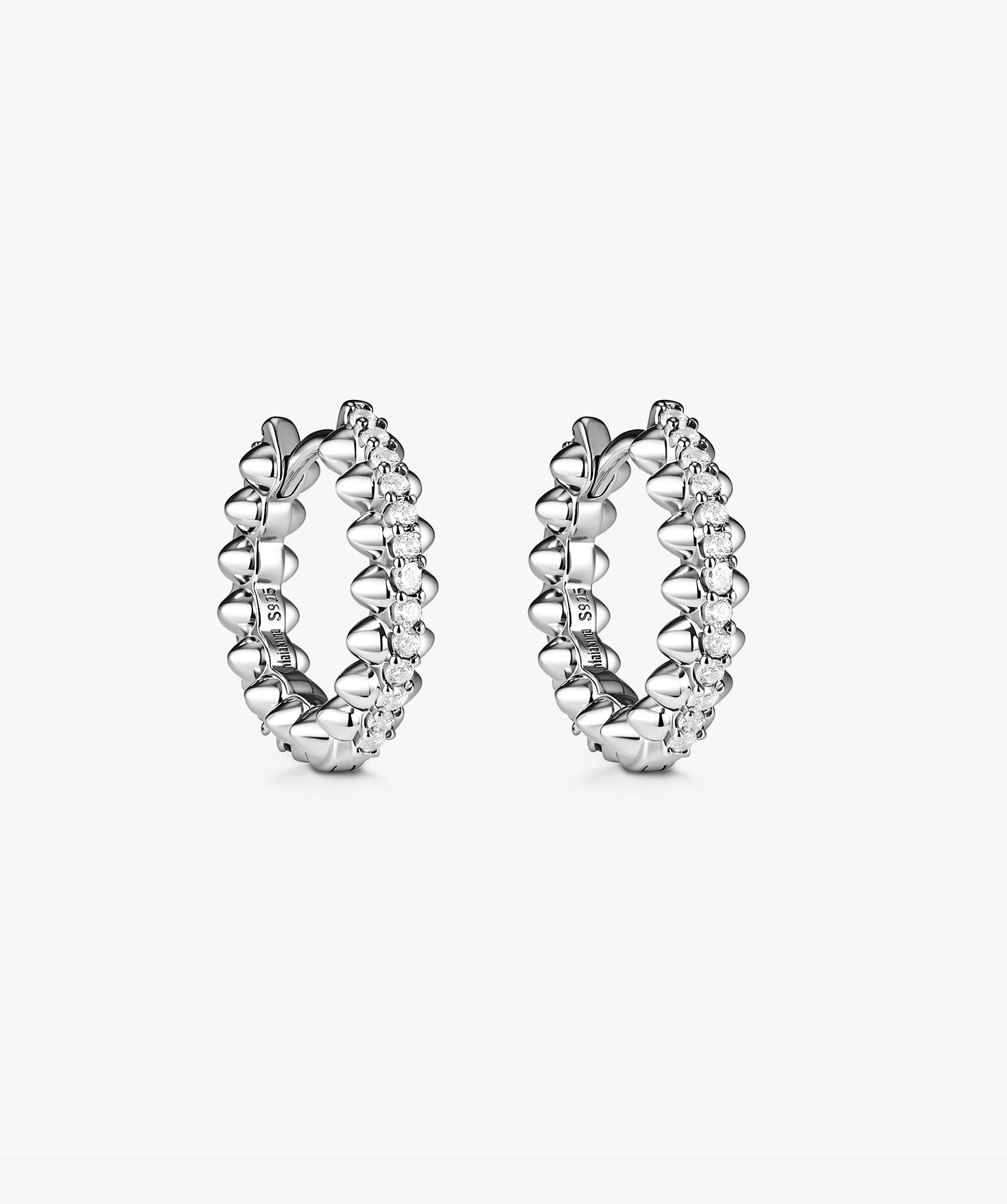 Silver Spiked Huggie Earrings | Belvria