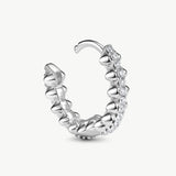 Silver Spiked Huggie Earrings | Belvria