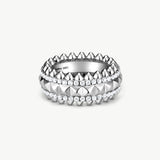 Silver Spiked Wide Band Ring | Belvria
