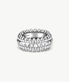 Silver Spiked Wide Band Ring | Belvria