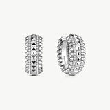 Silver Spiked Statement Hoop Earrings | Belvria