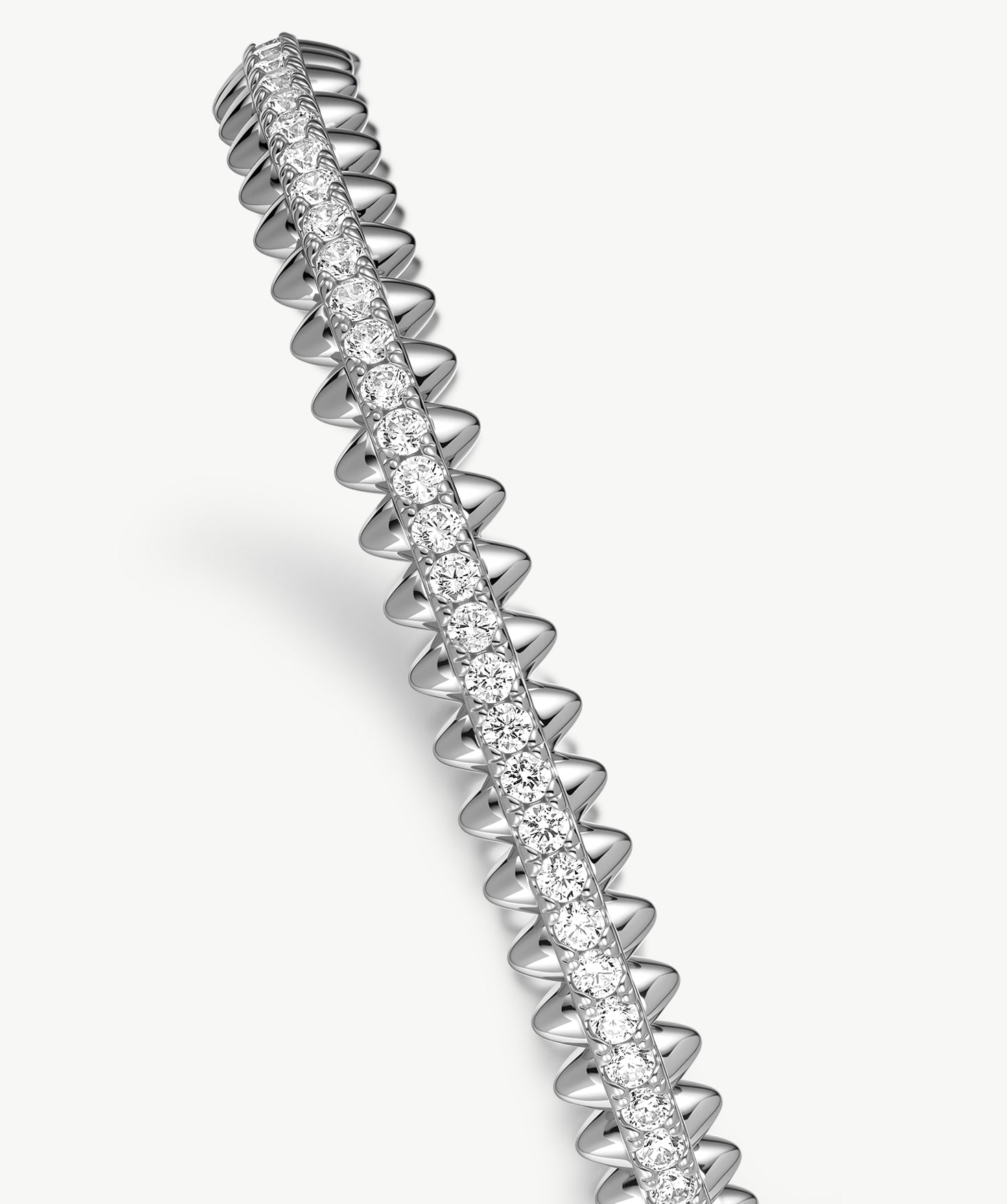 Silver Spiked Statement Bangle Bracelet | Belvria