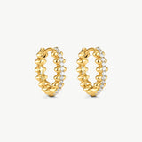 Gold Spiked Huggie Earrings | Belvria