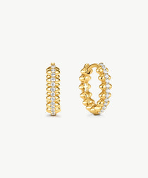 Gold Spiked Huggie Earrings | Belvria