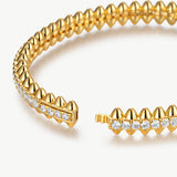 Gold Spiked Statement Bangle Bracelet | Belvria