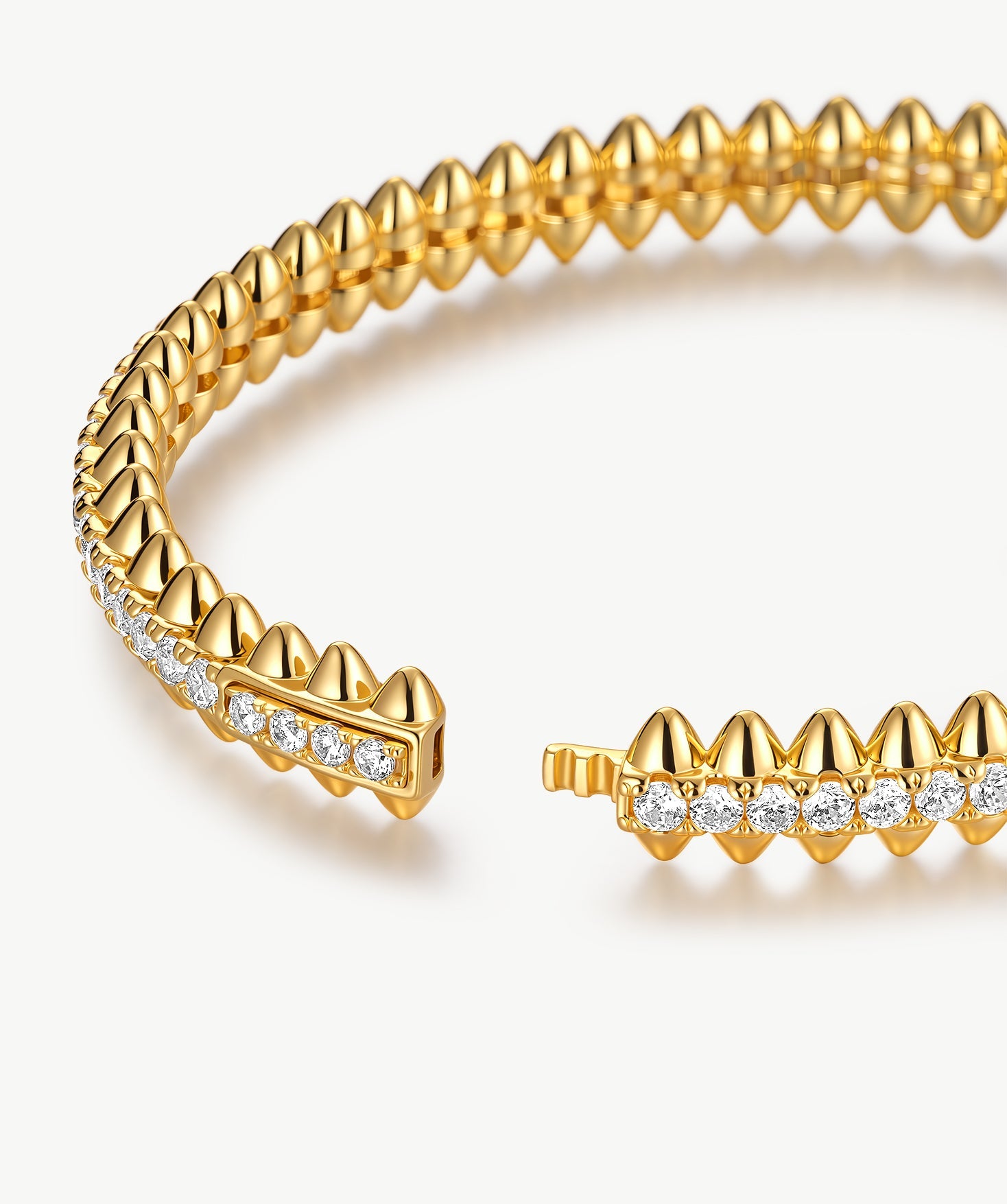 Gold Spiked Statement Bangle Bracelet | Belvria
