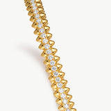 Gold Spiked Statement Bangle Bracelet | Belvria
